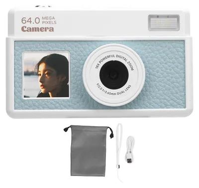 Immagine prodotto di Fotocamera digitale 4K 64MP 18X zoom autofocus Schermo da 2,8 pollici Retro con filtri multipli e luce di riempimento a LED