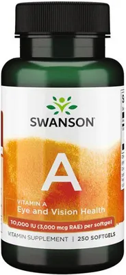 Obrázok produktu pre Vitamín A 10000 IU 250 mäkkých kapsúl Swanson Health Products