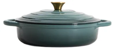 Obrázok produktu pre HOMLA hrniec ANDREAS zelený plochý ombre, 28 cm, 2,5 l