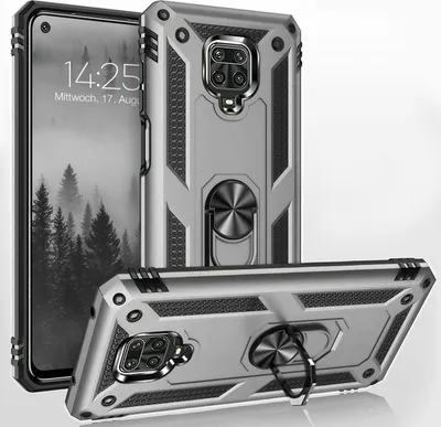 Produktbild von Armor Outdoor Handyhülle für Xiaomi Redmi Note 9 Pro Handy Panzer Case Cover Schutzhülle Farbe: Silber