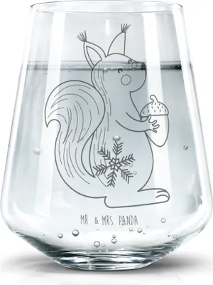 Produktbild von Mr. & Mrs. Panda Glas Eichhörnchen Weihnachten - Transparent - Geschenk, Wasserglas, Trinkgefäß, Becherglas, Tumbler, Guten Rutsch, Neujahr, Trinkglas, Weihnachtsgruß