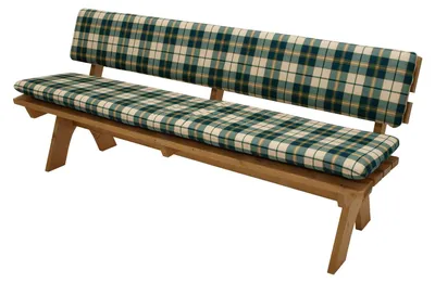 Produktbild von Bankauflage 2-teilig für 4-Sitzer aus Baumwolle und Polyester Grün-Beige kariert