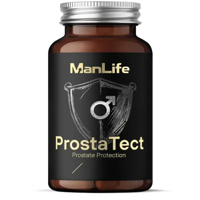 Produktbild von Prostata Kapseln mit Sägepalme Saw palmetto Rotklee – sehr starke, komplexe PREMIUM Formel | ManLife ProstaTect 90 vegane Kapseln | Umweltfreundlich