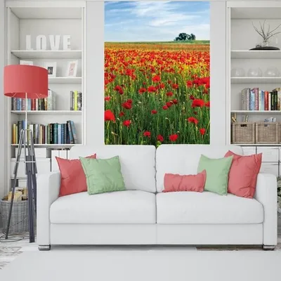 Produktbild von Linea Hogar Selbstklebendes Poster "Rote Blumen" 200 x 140 cm