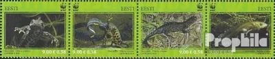 Produktbild von Briefmarken Estland 2010 Mi 674-677 Viererstreifen (kompl.Ausg.) postfrisch Kammolch