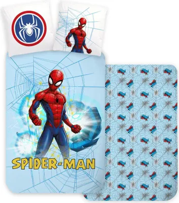 Immagine prodotto di Biancheria da letto per bambini Spiderman Azzurro 100×135 cm, 40×60 cm