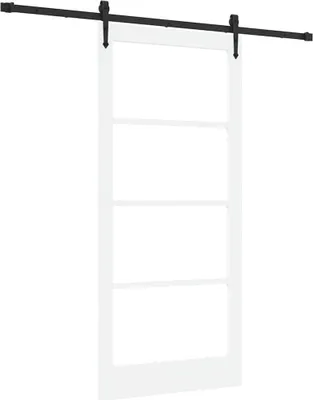 Zdjęcie produktu dla vidaXL Drzwi przesuwne biało-czarne 93 x 202 cm
