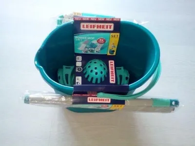 Obrázok produktu pre Leifheit 52110, Mop & bucket set, Modrá, Dvojitá nádrž, 1 kusov