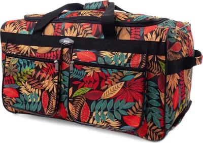 Produktbild von RGL A1 Trolleytasche Reisetasche mit 3 Rollen Trolley Koffer Reisegepäck Rolltasche 100L Blumen