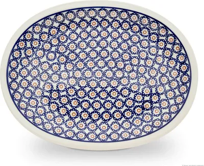Produktbild von Original Bunzlauer Keramik Servierplatte Platte Teller oval 29,1x22,1x2,8 cm Design 4