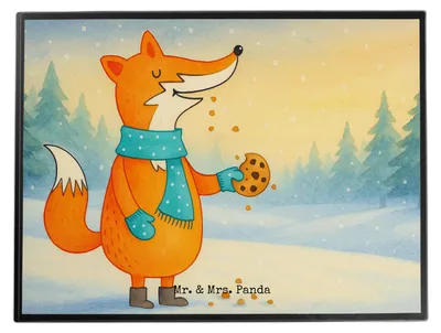 Produktbild von Mr. & Mrs. Panda schreibtischunterlage Fuchs Keks Design - Weiß - Geschenk, Kekse, Winter, Weihnachtlich, Schreibunterlage, Plätzchen, schreibtischunterlagen, Weihnachten