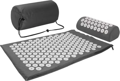 Produktbild von Akupressurmatte, Akupressure Set, Massagematte mit Kissen & Tasche, Gegen Nacken Rückenschmerzen, Entspannung Stimulation Körper Meditation