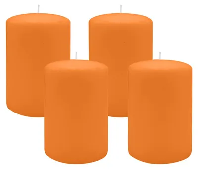 Produktbild von Flachkopf-Stumpenkerzen Mango 60 x Ø 60 mm, 4 Stück