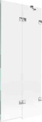 Produktbild von Mexen Lunar Badewannenwand 2-flügelig rechts 80 x 150 cm, transparent, Chrom - 897-080-100-01-00-P