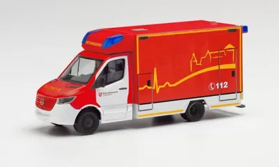 Produktbild von Herpa MB Sprinter 18 RTW Fahrtec Feuerwehr Stolberg 096416