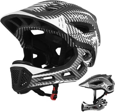 Obrázok produktu pre Solidchoice - Cyklistická prilba pre deti, prilba s odnímateľnou ochranou celej tváre, obvod 52-58 cm