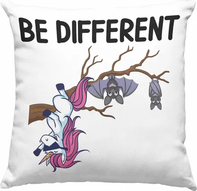 Produktbild von Trendation - Einhorn Fledermaus Deko-Kissen mit Füllung 40x40 Geschenk Be Different Geschenkidee für Frauen (Rosa)
