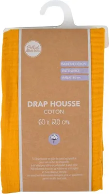 Image de Drap housse - Douceur d'Intérieur - Gaze de coton - 120x60cm - jaune
