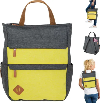 Produktbild von Rucksack Damen Herren Spear Hygge Damenrucksack Freizeitrucksack Büro Sport Freizeit backpack Geheimfach A4 12789 New Anthrazit-Gelb