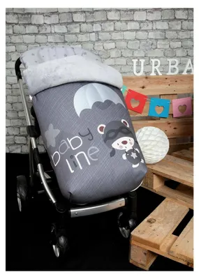 Produktbild von Fußsack für Kinderwagen, Fleece, Grau