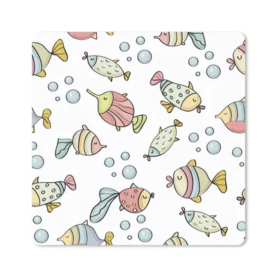 Produktbild von MuchoWow® Mauspad Mousepad Aquarium - Muster - Fische - Kinder - Pastell 30x30 cm - Mousepads - Maus Mat - Pad - Mausunterlage - Gaming