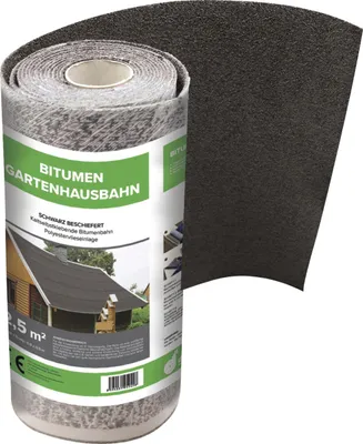 Produktbild von Bitumen-Gartenhausbahn 5 x 0,5 m = 2,5 m² schwarz