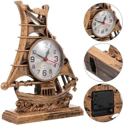 Produktbild von Retro Uhr für Schlafzimmer - Tischuhr - Sammelluftpumpe - Bronze