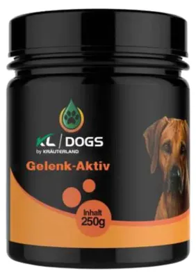 Produktbild von Kräuterland Gelenkpulver für Hunde 250g Glucosamin/Vitamin E/Zink/Kupfer