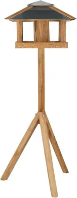 Image de Mangeoire en chêne - L 45,2 x l 51,7 x H 118 cm - Gris