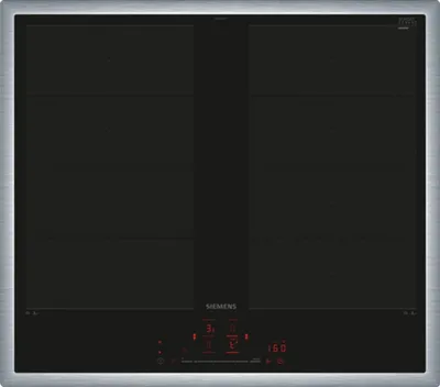 Produktbild von Siemens iQ700 Induktionskochfeld EX645HXC1E, 60 cm, Schwarz, mit Rahmen aufliegend, Glaskeramik, 4 Kochzonen, variable Kochzonenanpassung, Touch-Steuerung, Home Connect WLAN, Kochsensor, Leistungssteigerung