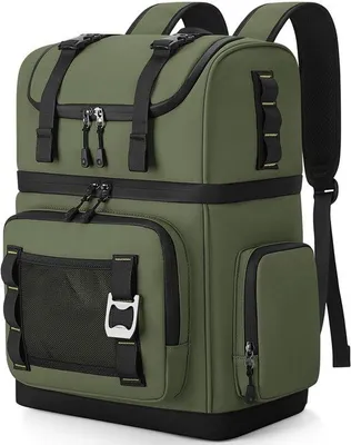 Produktbild von Großer, isolierter Kühlrucksack für Damen und Herren, wasserdichte Kühlrucksack, auslaufsicher, grün, ideal für Camping, Picknick, Strand usw