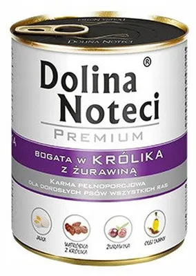 Zdjęcie produktu dla DOLINA NOTECI Premium bogata w królika z żurawiną Mokra karma dla psa 800g