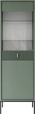 Produktbild von Vitrine MIDNIGHT mit Glastür auf Gestell Grün