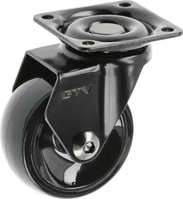 Produktbild von GTV - Möbelrollen CALIBRO | Lenkrollen | Rollen für Möbel | ohne Bremse | Durchmesser 35 mm | aus Kunststoff und Stahl | Schwarz