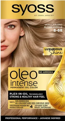 Produktbild von SYOSS – Oleo Intense 8-68 Vanilleblond – Haarfärbemittel – Ammoniakfrei – Grauabdeckung – Langanhaltende Farbe - 1 Stück