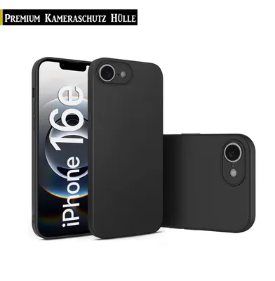 Two black phone cases are displayed against a white background. One case is shown on a phone, and the other is placed next to it.