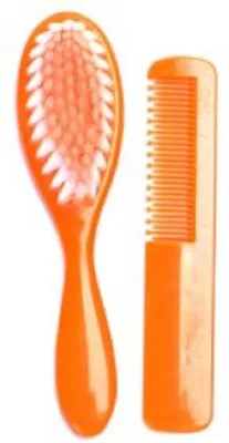 Immagine prodotto di Spazzola e pettine per neonati – Setole morbide – Adatti ai neonati – Colore arancione