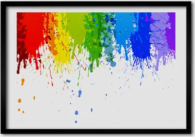 Produktbild von Bild - Bilderrahmen - 100 cm x 70 cm - MDF - Rahmen - Foto - Wandkunst Regenbogenflecken