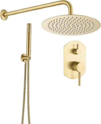 Produktbild von Moderne Unterputz-Regendusche NALA gebürstetes gold Duschkopf Ø 20cm