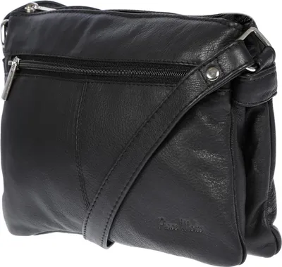 Produktbild von Kleine echt Leder Damen Umhängetasche Schultertasche Tasche Handtasche Schwarz