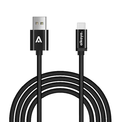 Produktbild von iPhone 15 Ladekabel USB-C, Datenkabel Hochglanz schwarz, kompatibel mit Samsung, Xiaomi, Sony, Google, Huawei - 1m/15W