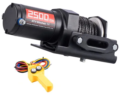 Produktbild von SucceBuy Elektrische Seilwinde 1134 kg, 12 V DC Motorwinde mit 5 mm x 12 m Synthetikseil & kabelgebundener Fernbedienung, IP55, Aluminiumgehäuse, Elektrowinde für ATV-Abschlepparbeiten, Schwarz