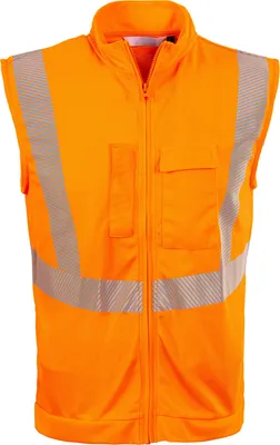 Produktbild von Qualitex Arbeitsweste - signalfarbene Warnschutz Weste mit UV-Schutz, Reflex &  - in Farbe: warnorange - Herren: L