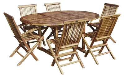 Produktbild von Ausziehbare Gartenmöbel geöltes Teakholz 6/8 Elegant