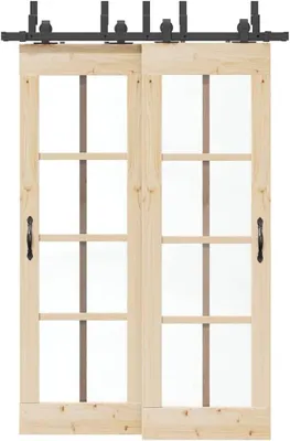 Produktbild von Schiebetürbeschlag-Set 152,5 cm Stahl Schwarz, Schiebetürsystem, Schiebetür Beschlag - 3295731