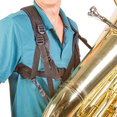 Tuba-Harnas mit Memory-Schaum, verstellbarer Gurt, Nylon, schwarz