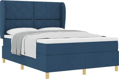 Productafbeelding van Boxspringbed met hoofdeinde Blauw 200 x 160 cm Stof