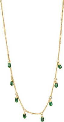 Produktbild von Celesta Silber Anhänger mit Kette 925 Sterling Silber vergoldet Malachit