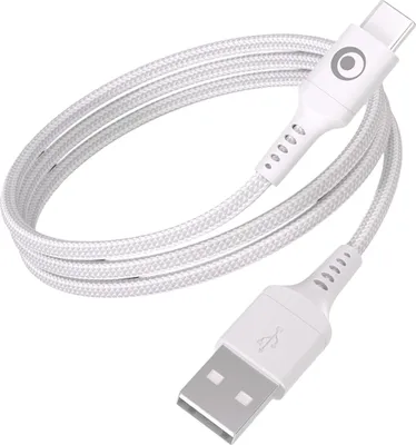 Productafbeelding van BigBen Connected, USB-A naar USB-C snellaadkabel, 15W, 3A, nylon, 1,2 meter, wit