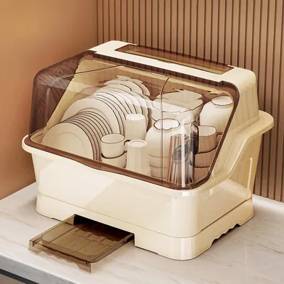 Image de Récipient égouttoir avec couvercle pour assiettes et couverts